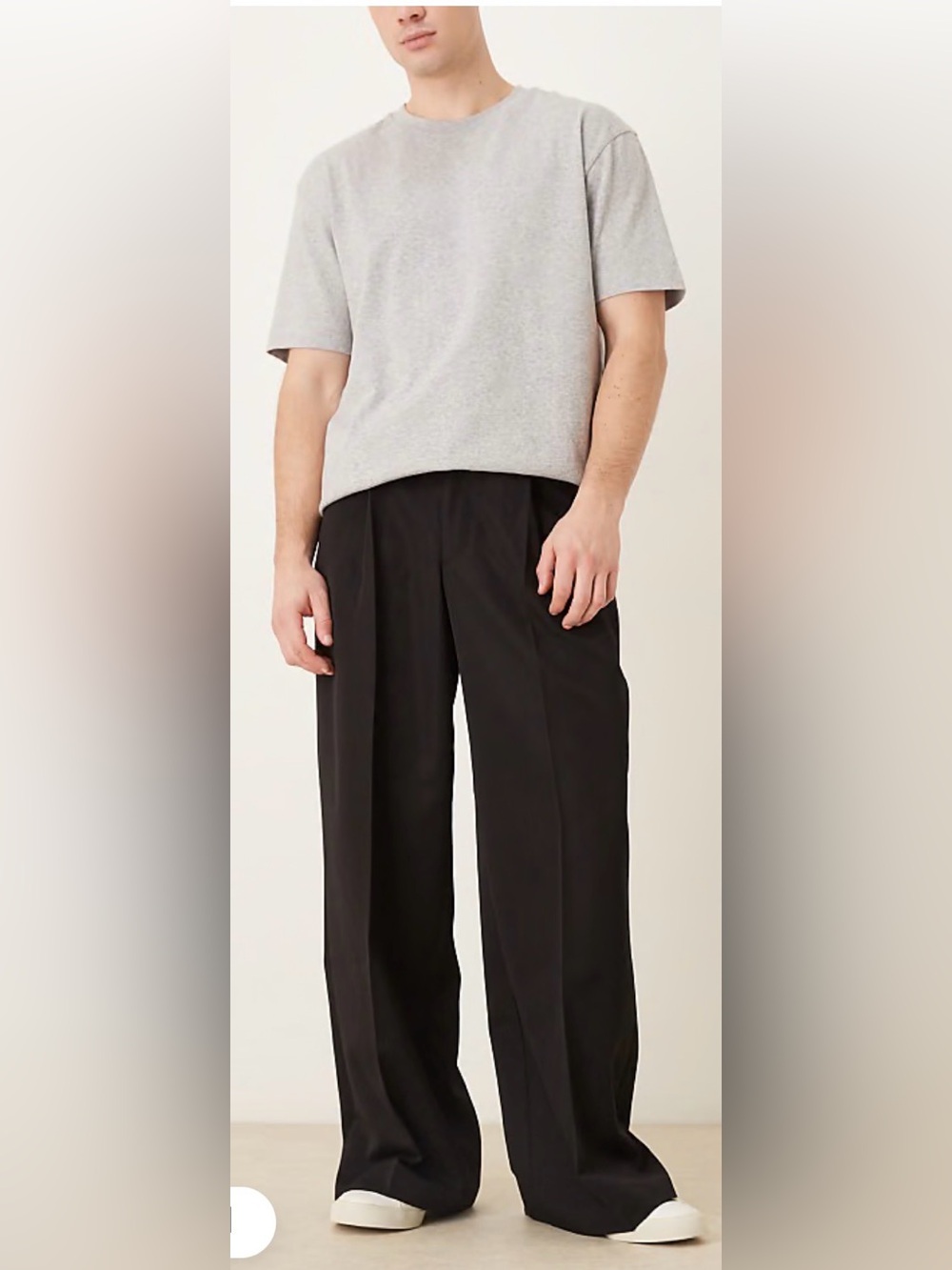 ASOS Design Smart Pleated Loose Leg Trousers In Black